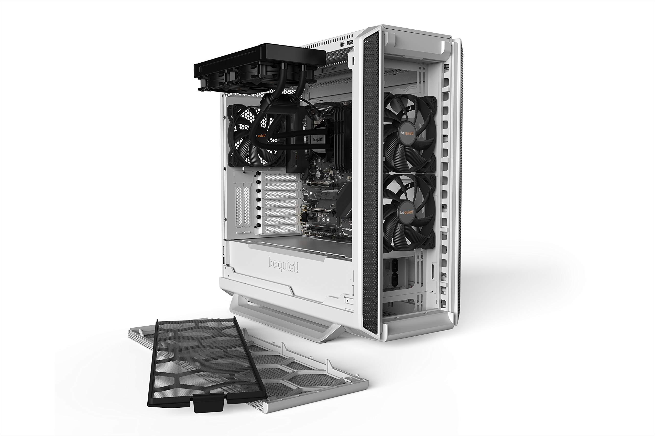 be quiet! be quiet! Silent Base 802 Window ATX Midi Tower PC Case| 3 Pre-Installed Pure Wings 2 Fans | Sound Insulated | Tempered Glass Window | White