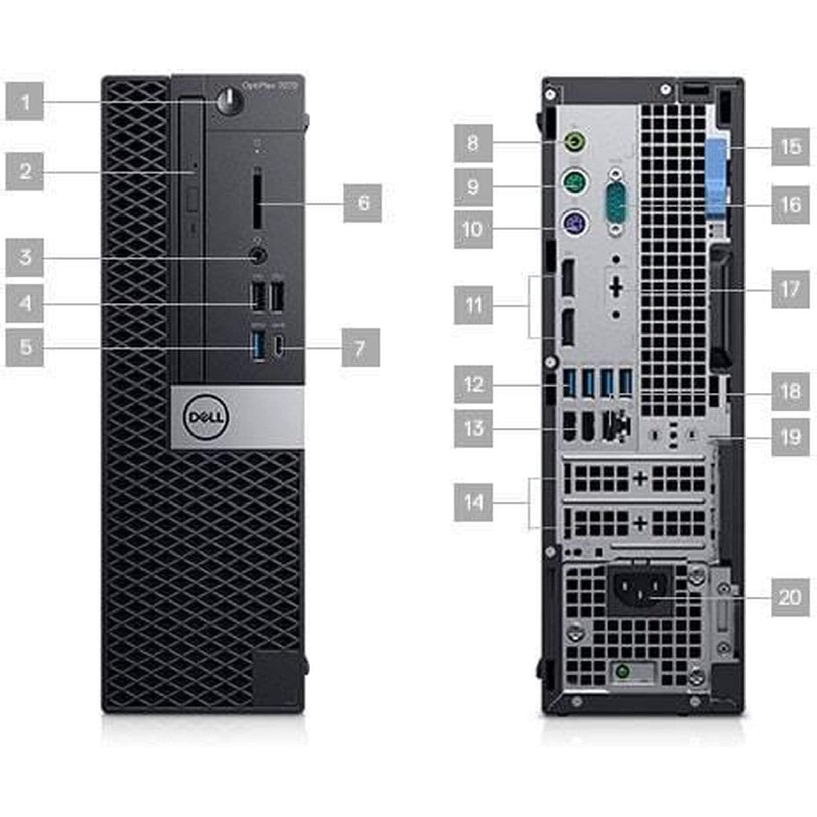 Dell Dell Optiplex 7070 SFF Desktop | Core i5-8500 - 1TB SSD Hard Drive - 32GB RAM | 6 cores @ 4.1 GHz Win 11 Pro Black (Renewed)