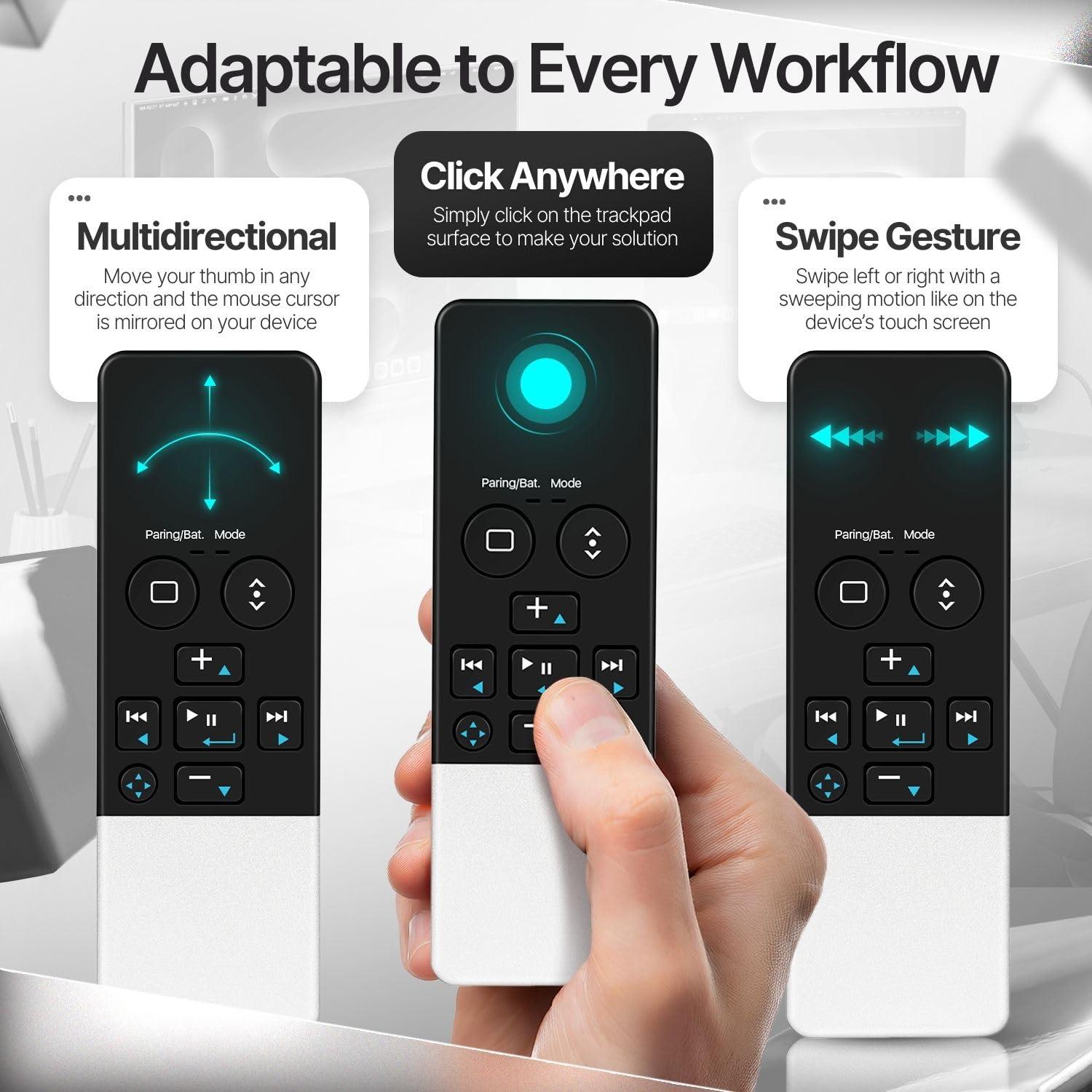 TNP Products TNP Bluetooth Remote Control for iPad iPhone - Trackpad Media Presenter for iOS Mac Android Tablet PC - Wireless Camera Shutter, Media Button, Presentation Clicker, iPad Air Pro, MacBook Pro Mini M1