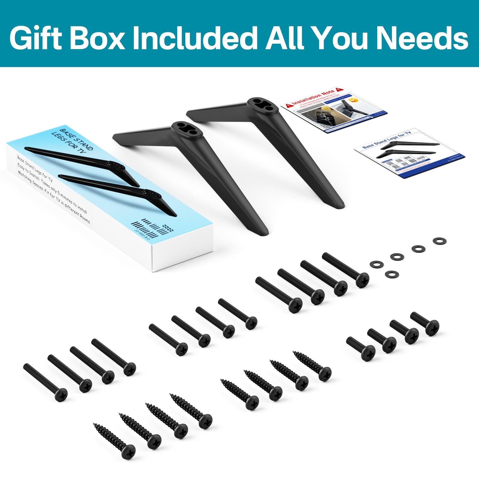 Rimous TV Stand Compatible with Samsung 32 inch Class FHD (1080P) Smart LED TVs, TV Stand Legs for Samsung TV Stands Base Replacement UN32J5205AF, Black