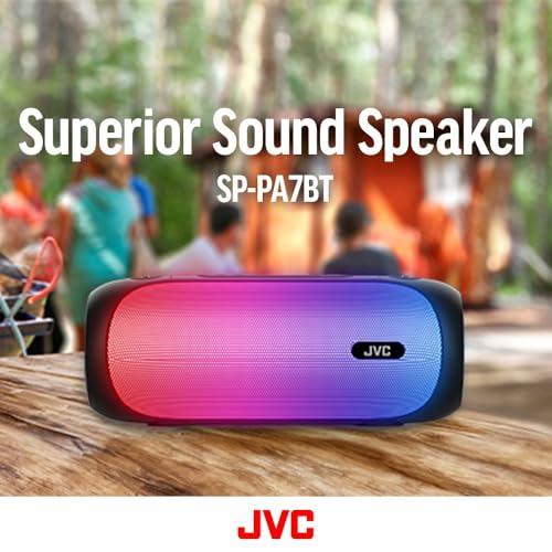 JVC JVC Illuminated Portable Wireless Speaker with 30W max outputs, Dynamic Sound, Bluetooth 5.0, TWS Capability, USB-C, AUX in, up to 6-Hour Battery Life - SPPA7BTA (Navy)
