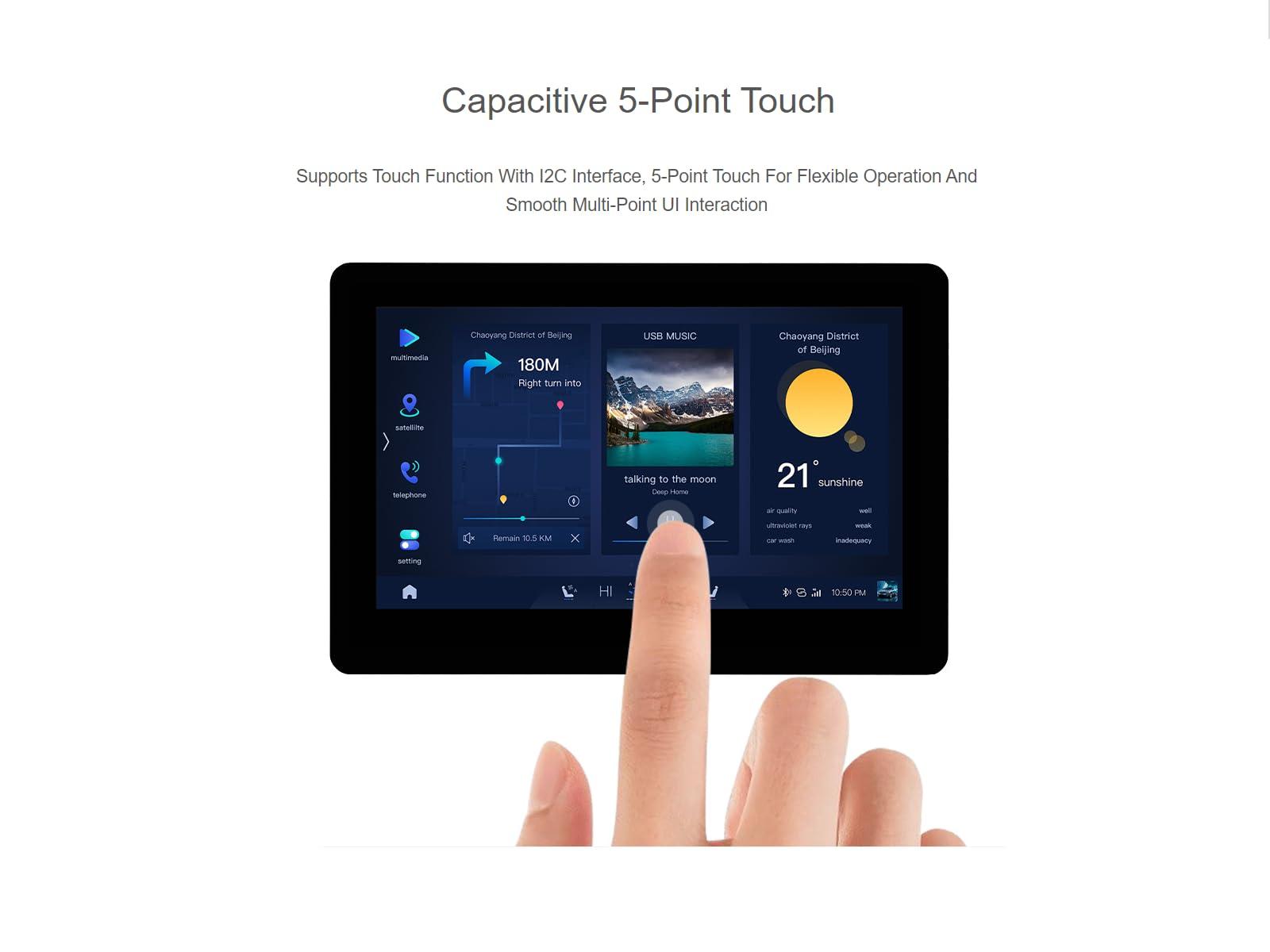waveshare waveshare ESP32-S3 4.3inch Capacitive Touch LCD Development Board Type B with Case 800480 Solution IPS Display with 2.4GHz WiFi and BLE 5 Support,32-bit LX7 Dual-core Processor