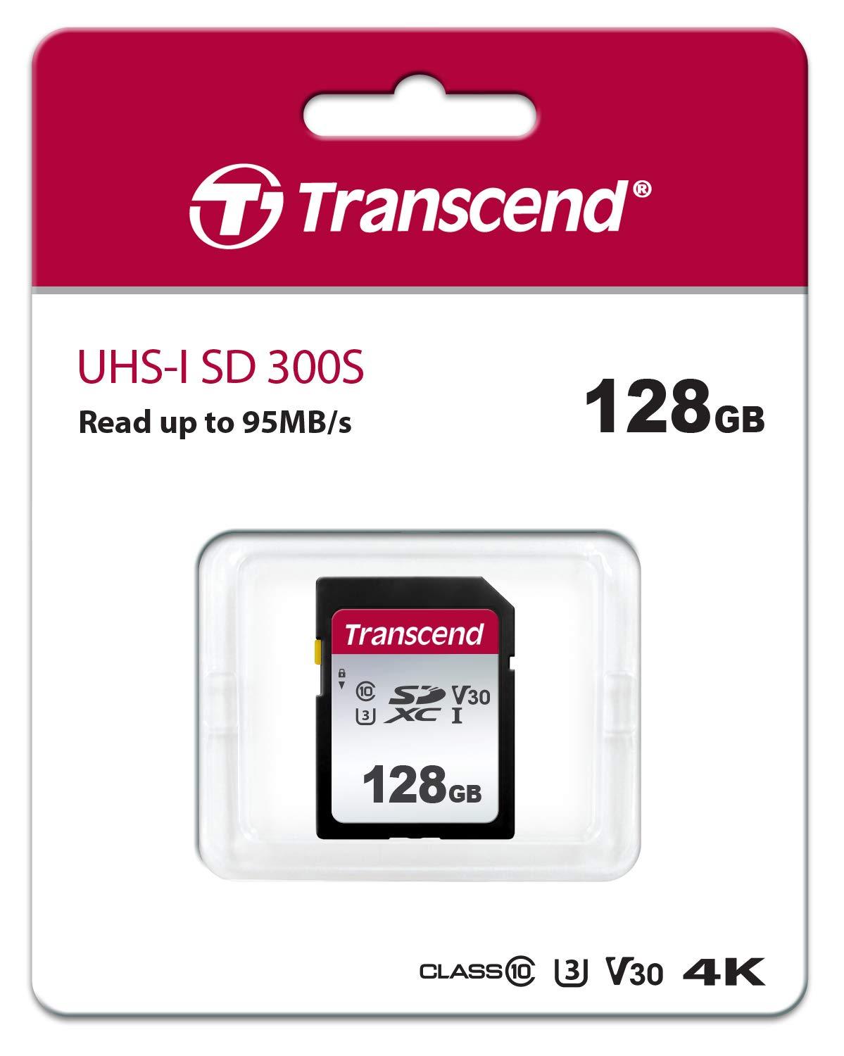 Transcend Transcend 512GB 300S(SD Card), Memory Card, SD Card, U3, V30, 4K UHD, Up to 100/55 MB/s - TS512GSDC300S