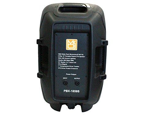 Mr. Dj Mr. Dj PBX1859S 10" 2-Way Portable Passive Speaker with LED Accent Lighting