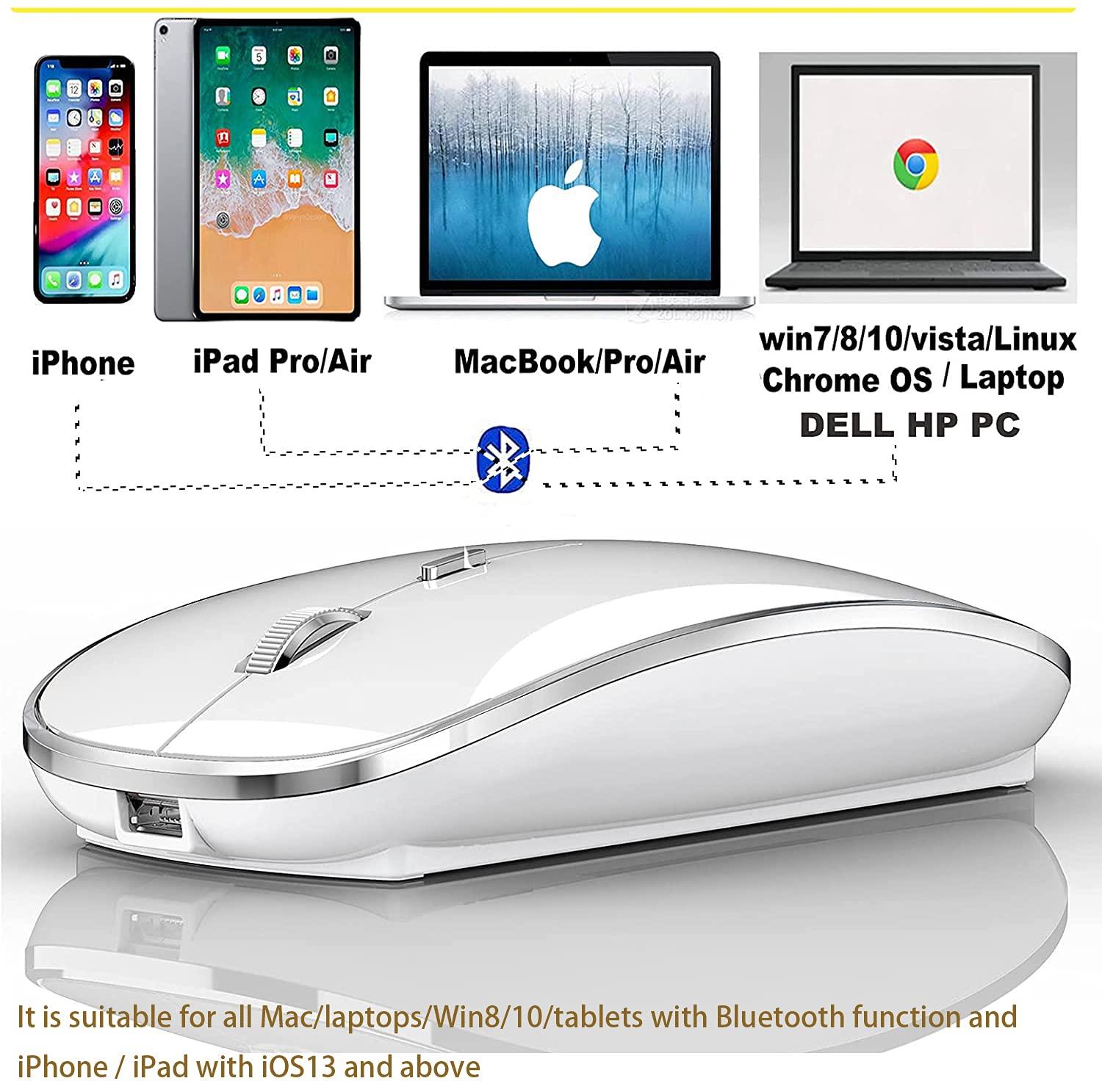 Harfoowo Bluetooth Mouse for iPad pro iPad Air Mac MacBook Pro MacBook Air MacBook Laptop Chromebook Win8/10/11 HP DELL PC