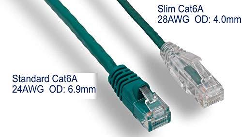 RiteAV RiteAV - Ultra Slim, Fluke Tested Cat 6A High Density Network Ethernet Cable - Green - 0.5ft (10 Pack)