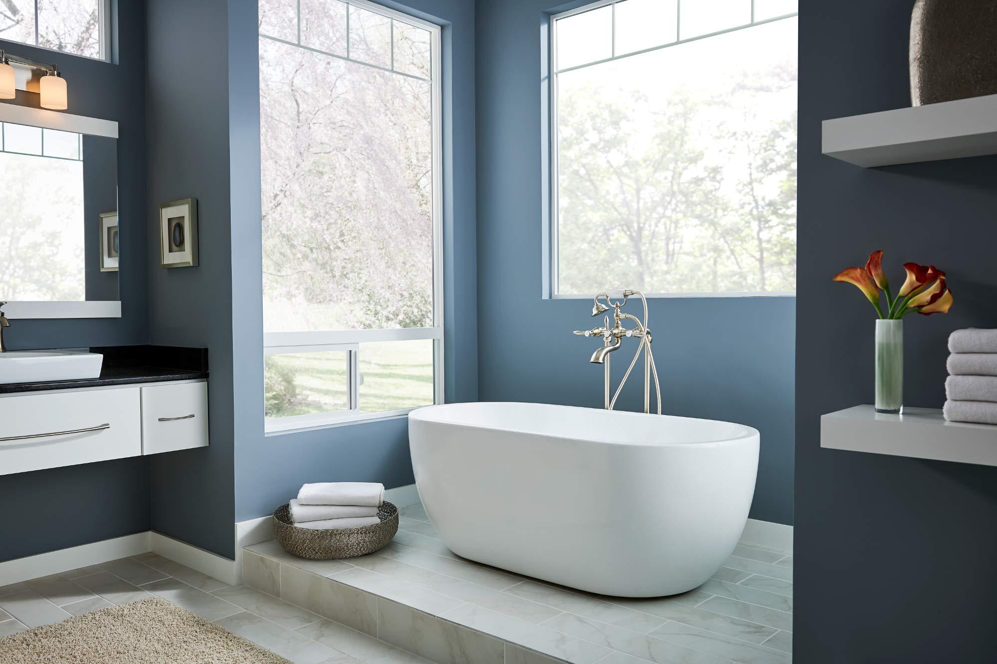 Moen Moen TS50210 Freestanding Floor Mount Tub Filler Double Riser Floor Joist Concrete Mounting Kit