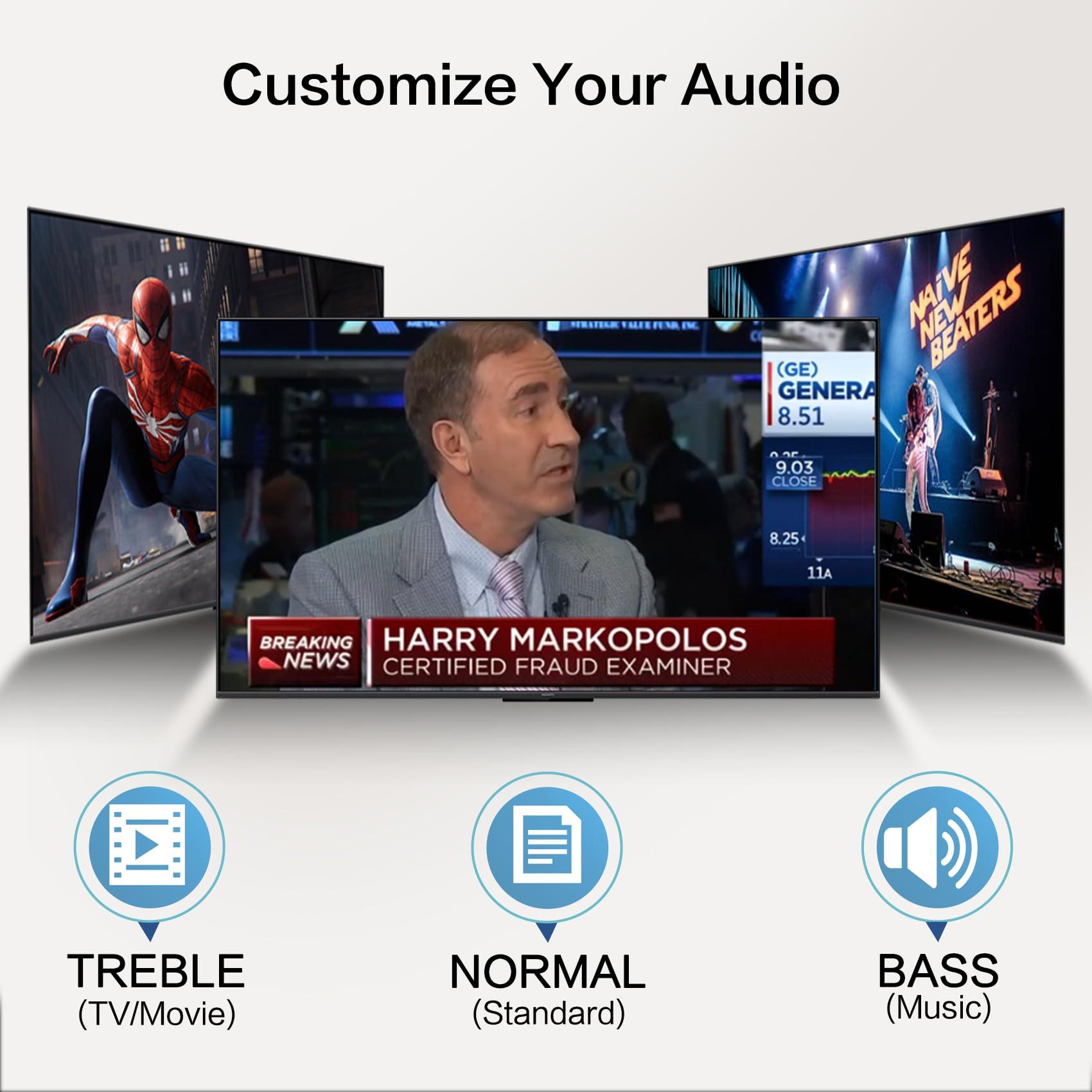 SIMOLIO SIMOLIO Dual Wireless Headphones for TV with Transmitter, 2 Channel IR TV Headphones for Home Theater/Outdoor Movie/Car DVD, Tone Control & Optical/RCA/AUX Support, Plug N Play, No Audio Delay