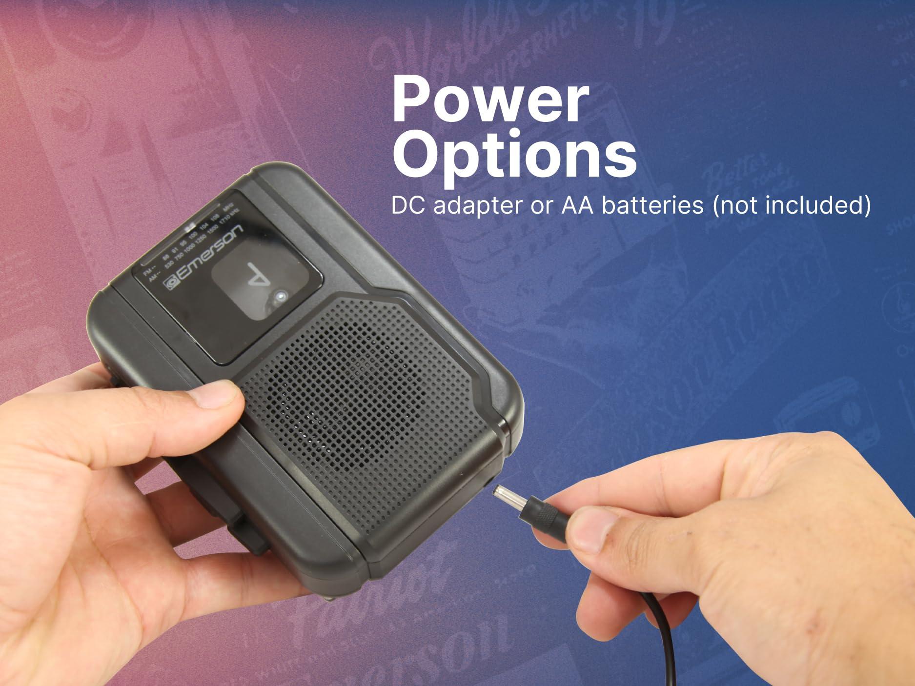 Emerson Emerson EPC-1001 Portable Cassette Player & Recorder with AM/FM Radio and Bluetooth Connectivity, Built-in Speaker, Auto-Stop Playback, 3.5mm Headphone Jack - Classic Cassette Recording