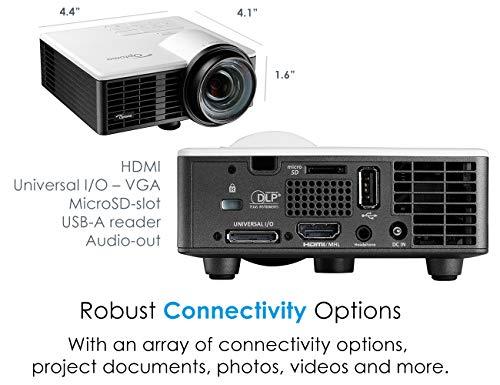 Optoma Optoma ML750ST Ultra-Compact 700 Lumen WXGA Short Throw LED Projector with MHL Enabled HDMI Port