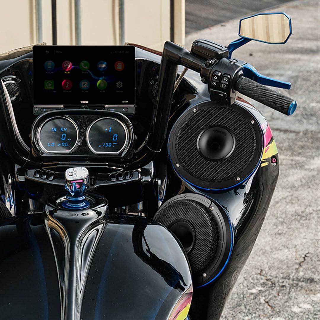 DS18 DS18 PRO-HY8.4MSL 8 Inches Shallow Hybrid Mid-Range Car Audio Loudspeaker with Built-in Driver and Grill Included 400W Max 200W RMS 4 Ohms (1 Speaker)