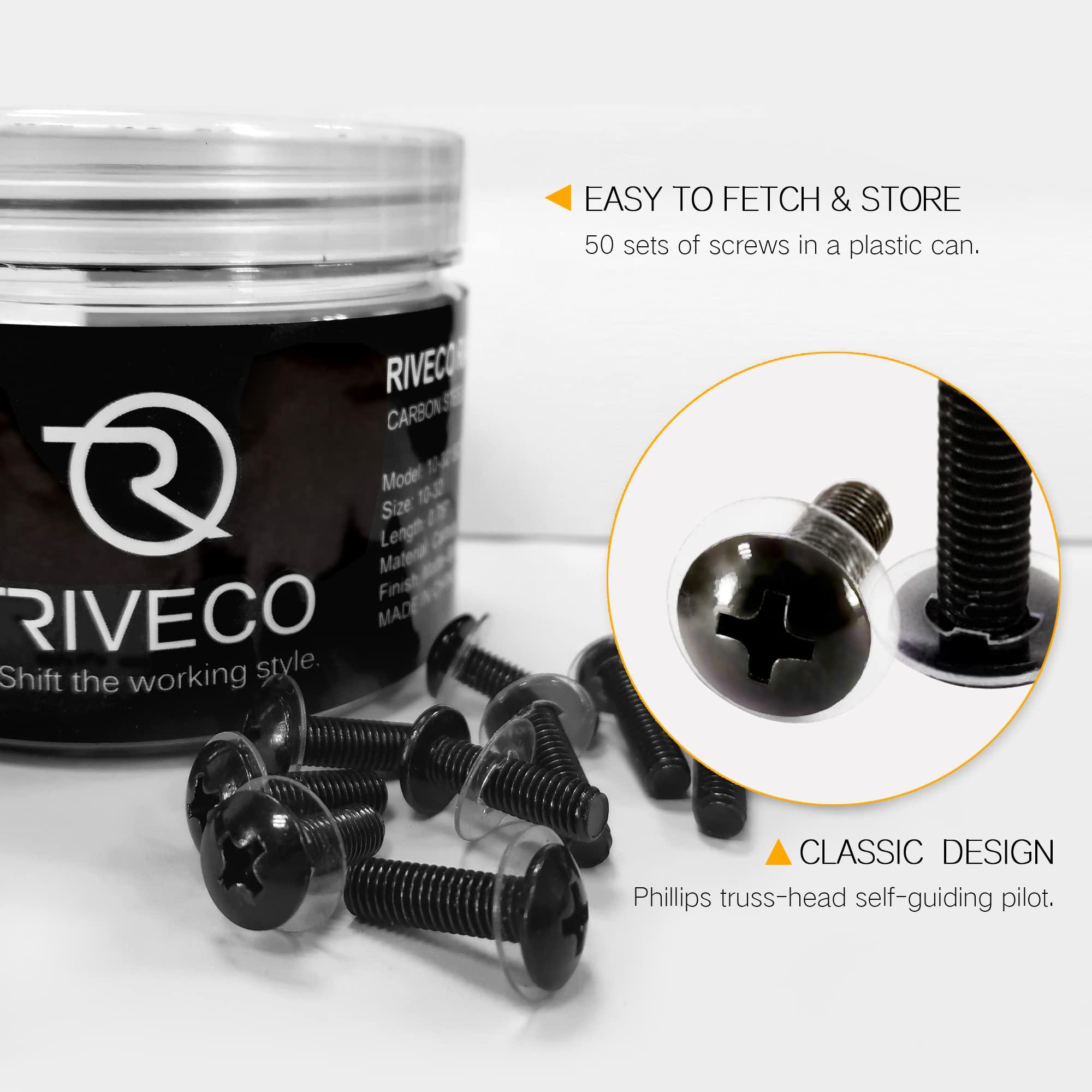 RIVECO RIVECO 8U Vertical Rack Rails + RIVECO 10-32 Rack Screws