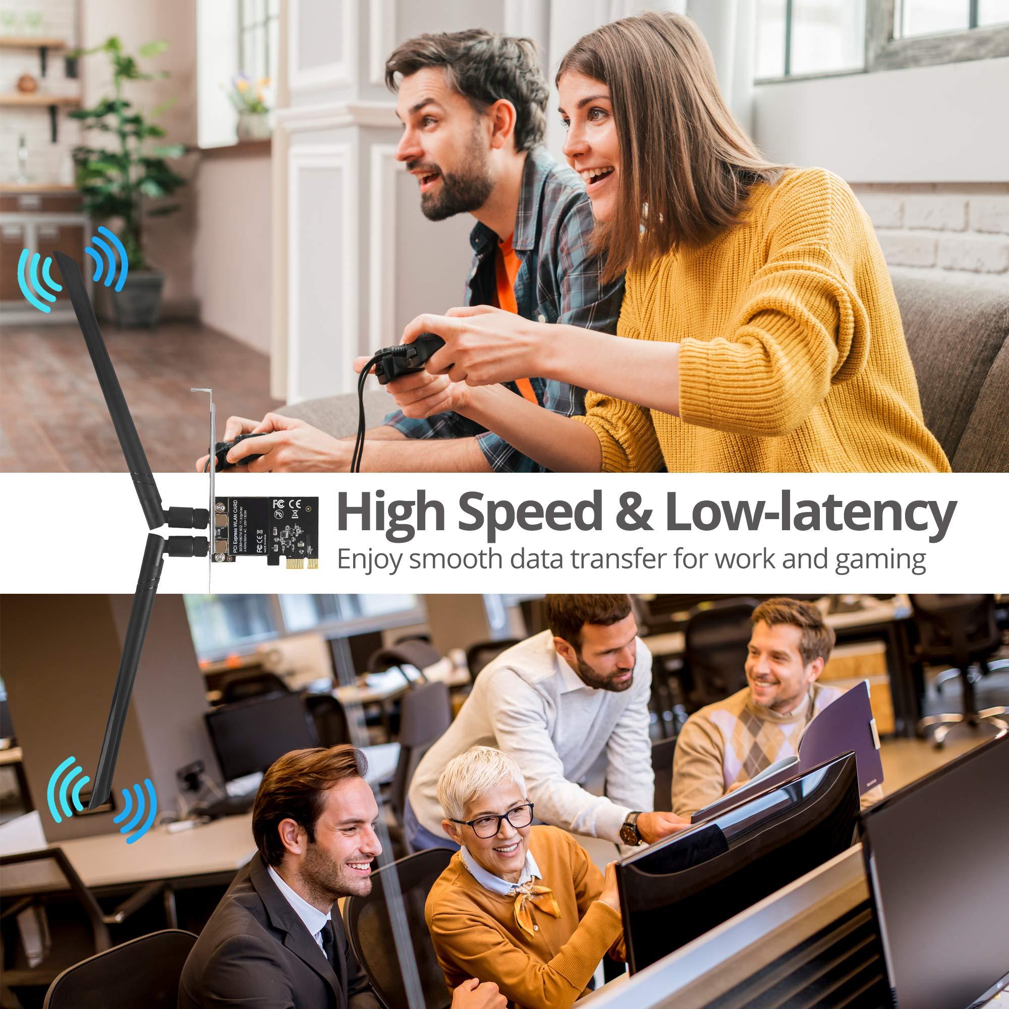 SIIG SIIG Wireless 2T2R Dual Band WiFi Ethernet PCIe Card -AC1200, WiFi Network PCIe Card,PCIe 2.0 x1 to 2T2R 2.4G/5G Dual Band Wireless,802.11ac,RTL8812AE,for 32/64bit Windows 10/8.1/7,LB-WR0011-S1