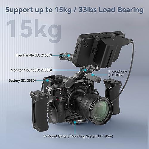 SMALLRIG SmallRig Aluminum Side Handle for Camera Cages, Universal Ergonomic Side Handgrip with Bulit-in 1/4\"-20 Locating Hole, Strap Hole, Cold Shoe, 36mm Up/Down Adjustable - 4015