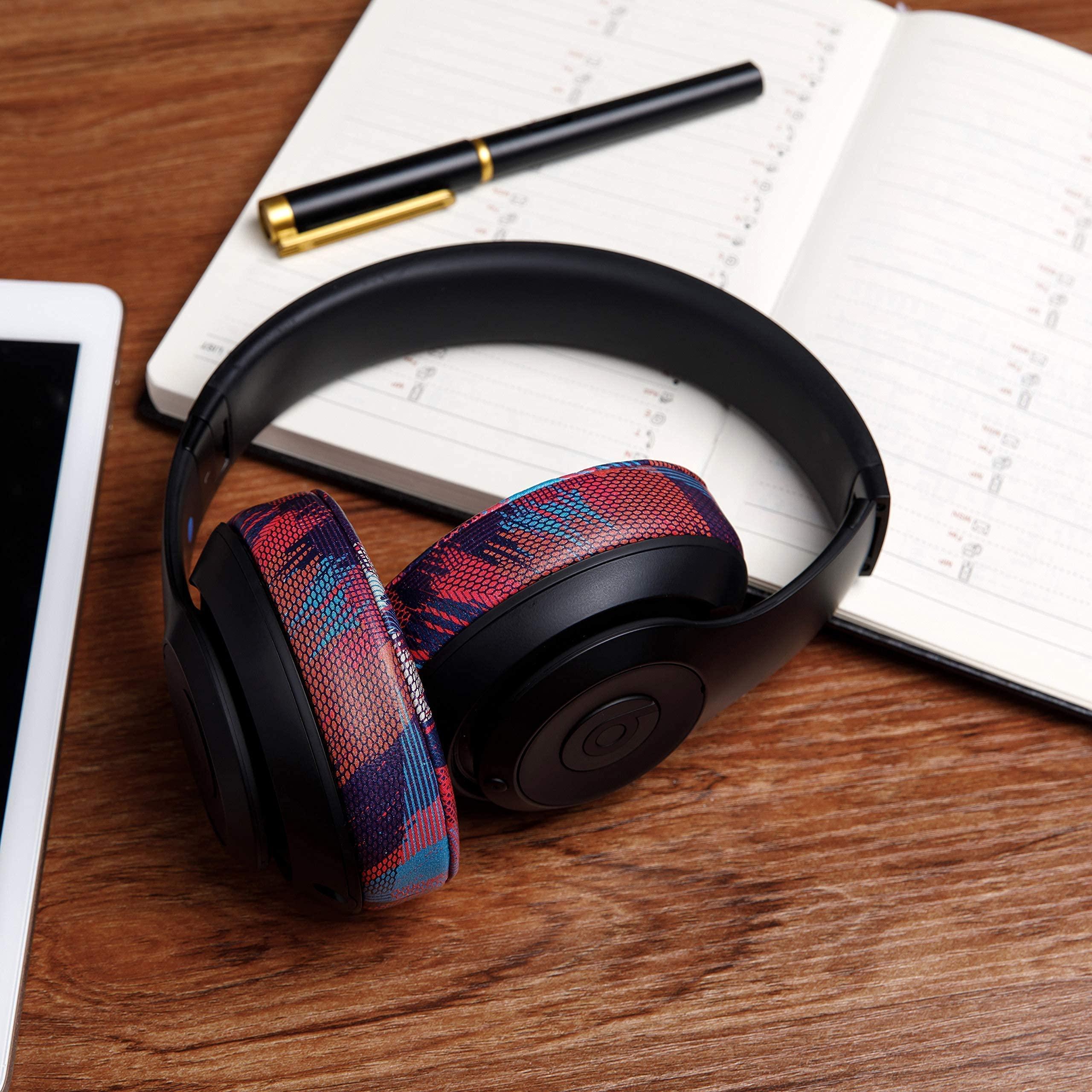 WC Design Pack - WC Wicked Cushions Replacement Ear Pads Compatible with Beats Studio 3 Headphones - Also Fits Beats Studio 2 / Studio Wireless & Wired - Enhanced Comfort, Durability & Improved Adhesive