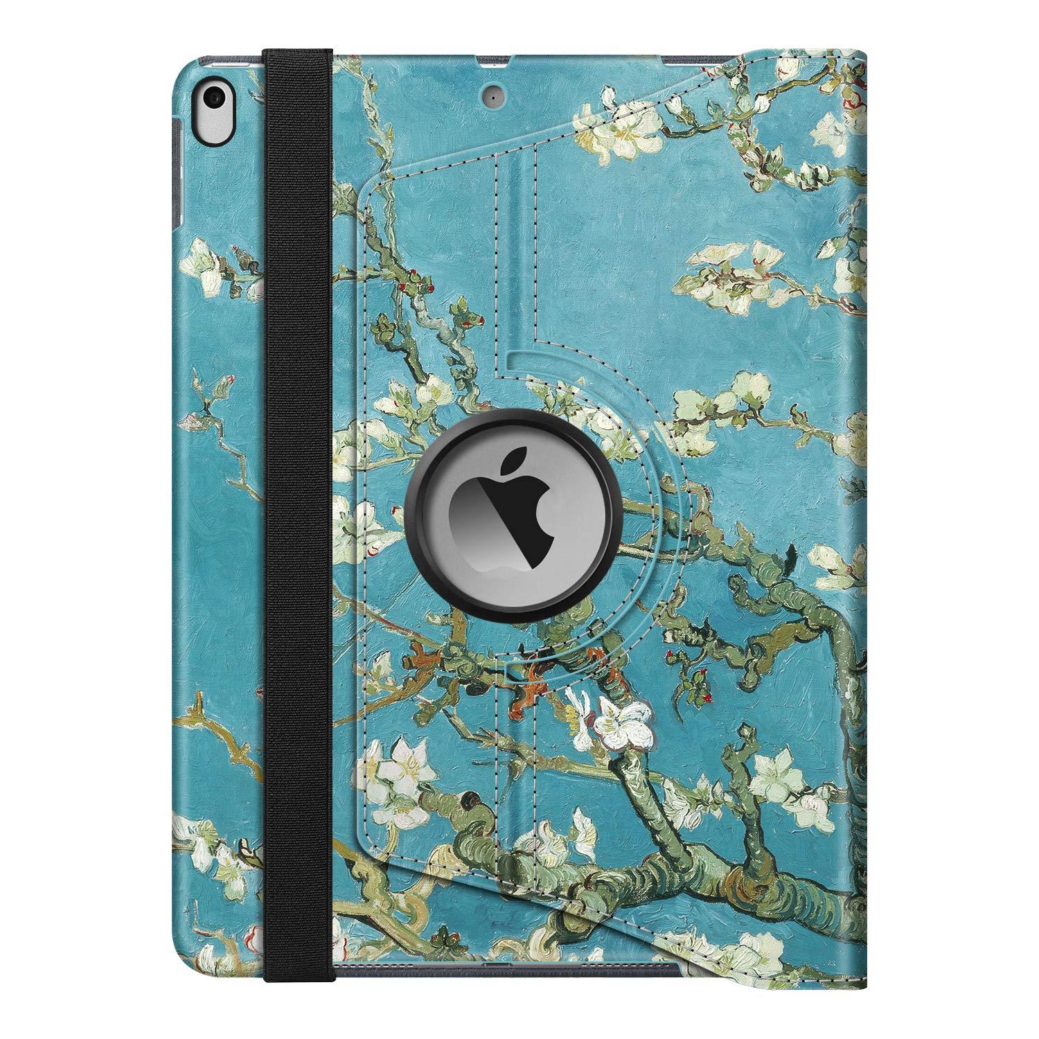 Fintie Fintie Rotating Case for iPad Air (3rd Gen) 10.5\" 2019 / iPad Pro 10.5\" 2017 with Built-in Pencil Holder - 360 Degree Rotating Stand Protective Cover, Auto Sleep/Wake (Blossom)