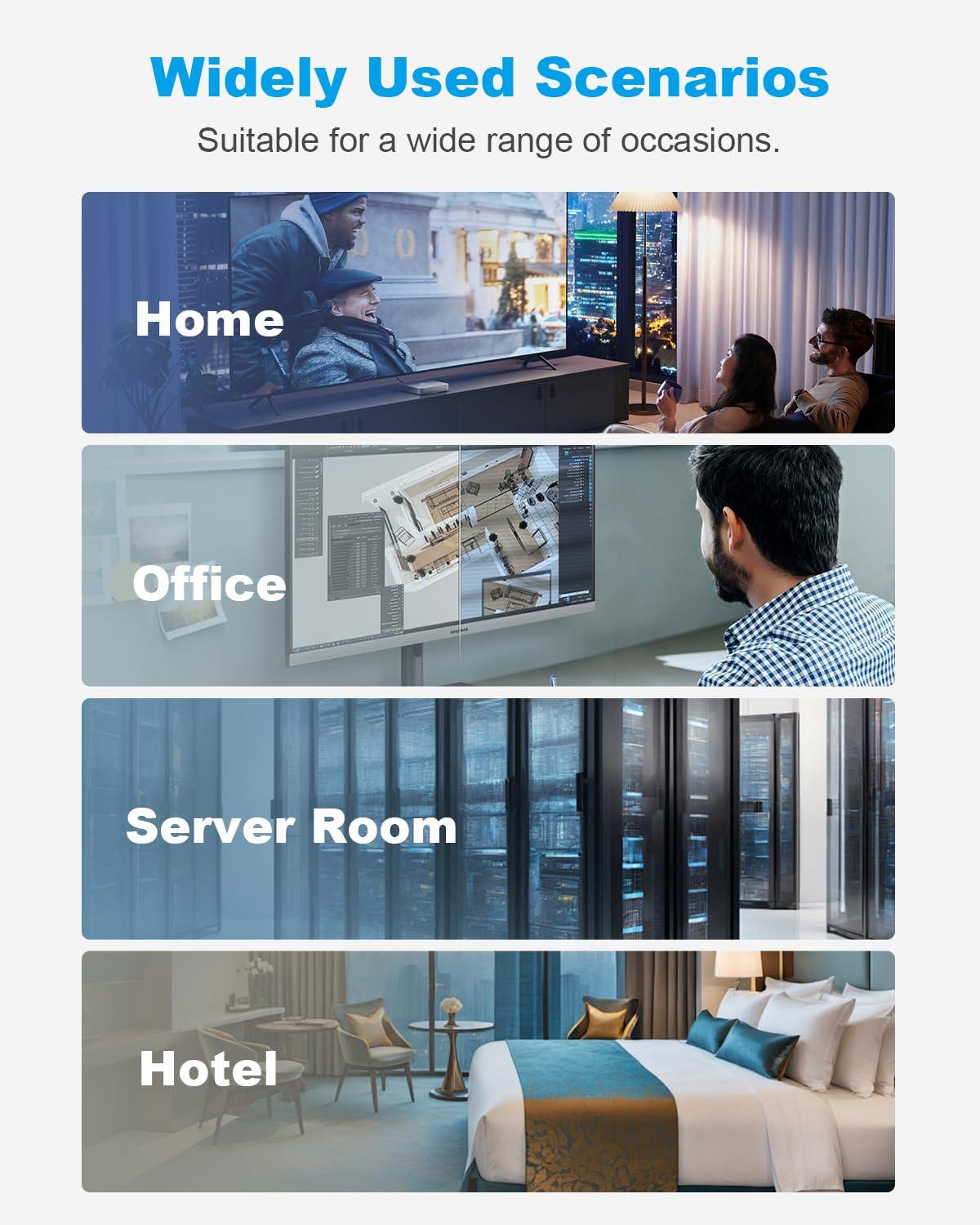 DDMALL DDMALL CAT 8 Ethernet Cable 50 ft, High Speed 40Gbps 2000MHz Internet Cable, Shielded CAT8 Network Patch Cord with Gold Plated RJ45 Connector for Gaming, Router, Modem, X Box, PC (50ft Black)