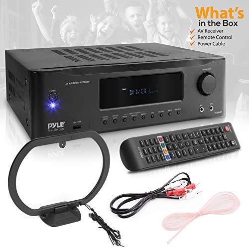 Pyle Pyle 7.1-Channel Hi-Fi Bluetooth Stereo Amplifier - 2000 Watt AV Home Theater Speaker Subwoofer Surround Sound Receiver w/ Radio, USB, RCA, HDMI, MIC IN, Supports 4K UHD TV, 3D, Blu-Ray - PT796BT