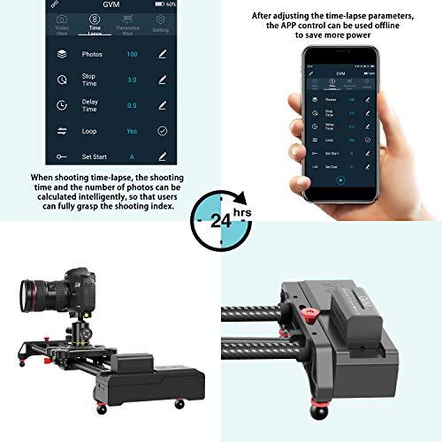 GVM Great Video Maker GVM Motorized Camera Slider,31" Wireless Carbon Fiber Dolly Rail Camera Slider with APP Control, Motorized Time Lapse and Video Shot Follow Focus Shot and 120 Degree Panoramic Shooting
