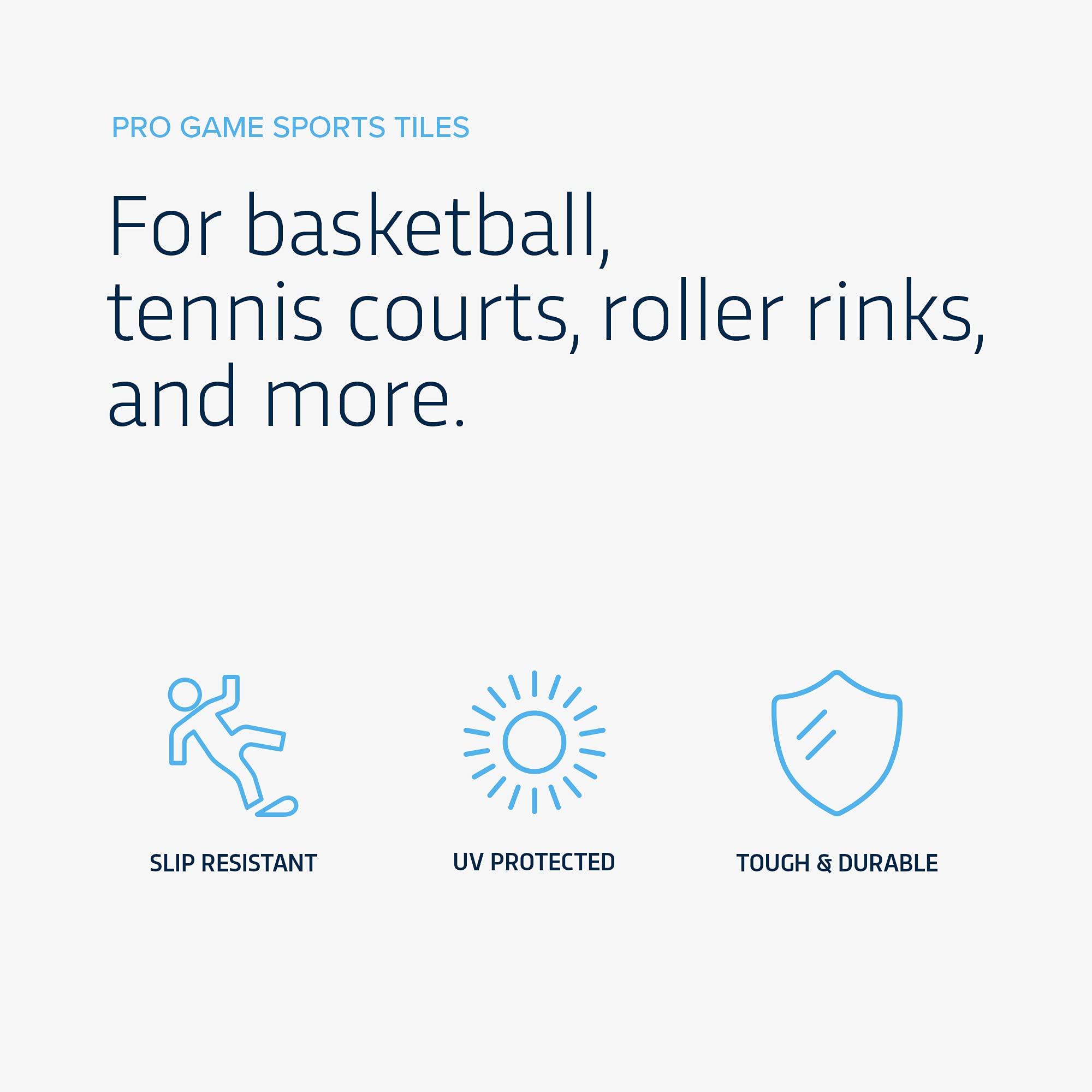 IncStores IncStores 5/8 Inch Thick ProGame Outdoor Basketball Court Flooring | Build The Ultimate Space for Basketball, Tennis, and More with Weatherproof Plastic Floor Tiles | 40 Tiles, Graphite