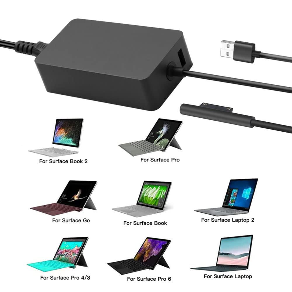 SLRIOYS Surface Book 2 Charger, 102W Watt Power Supply Fit for Surface Book 2 & 3 Surface Laptop 1/2/3/4/5 Surface Go 2 3 4, Surface Laptop Studio 2 Surface Pro 3 4 5 6 7 8 9 X Power Adapter Cord