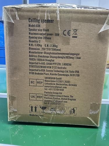 VEVOR VEVOR 2 PCs 8 Inch in Ceiling Speakers, 100W Flush Mount Ceiling & in-Wall Speakers System with 8" Woofer,1" Tweeter, for Home Kitchen Living Room Bedroom or Covered Outdoor Porches