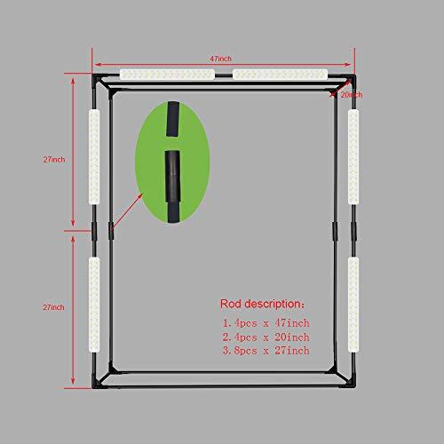 Konseen Professional 47"x20"x55" Photo LED Large Cube Shooting Tents Photography Continuous Lighting Flashery Video Studio Dimmable Lightbox Softbox with 3 Colors PVC Backdrops and Carrying Bag