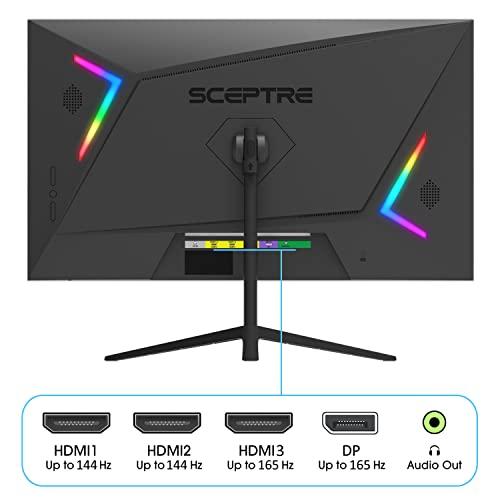 Sceptre Sceptre 25" Gaming Monitor 1920 x 1080p up to 165Hz 1ms AMD FreeSync Premium HDMI x3 DisplayPort Build-in Speakers, 106% sRGB Machine Black (E255B-FWD168)