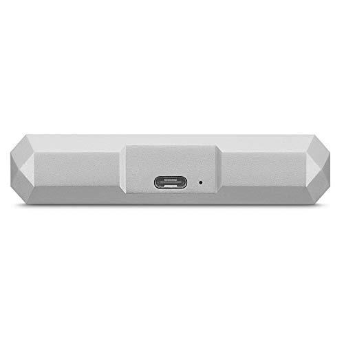 LaCie LaCie Mobile Drive, 2 TB , External Hard Drive HDD Moon Silver, USB-C USB 3.0, With Rescue Services (STHG2000400)