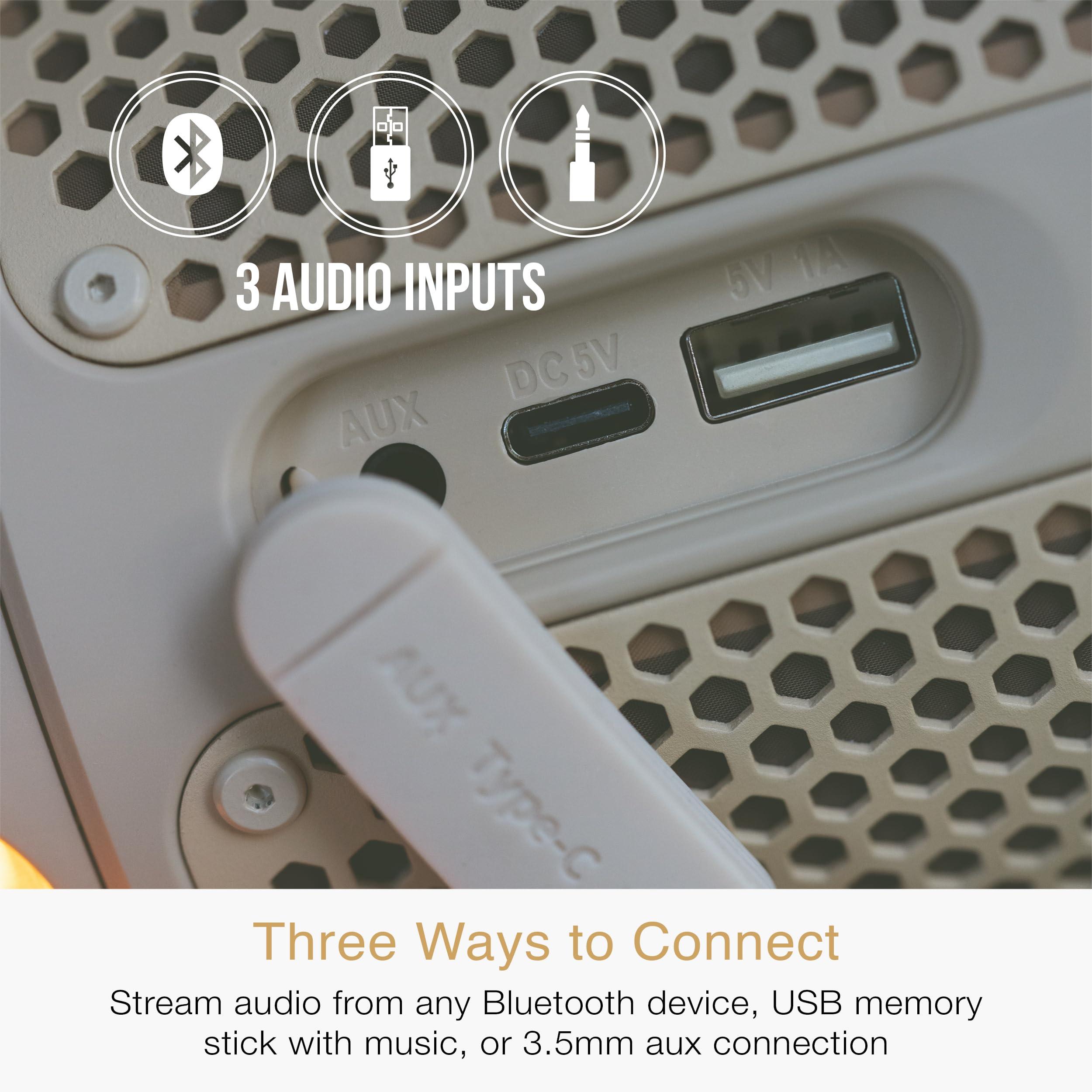 MEE audio MEE audio lightSPKR Bluetooth Wireless Speaker w/Camping Lantern: 360 Audio, 3 Audio Modes, 2 Light Colors & Infinite Brightness Adjustment, IPX6 Waterproof for Indoor & Outdoor use (Desert Sand)