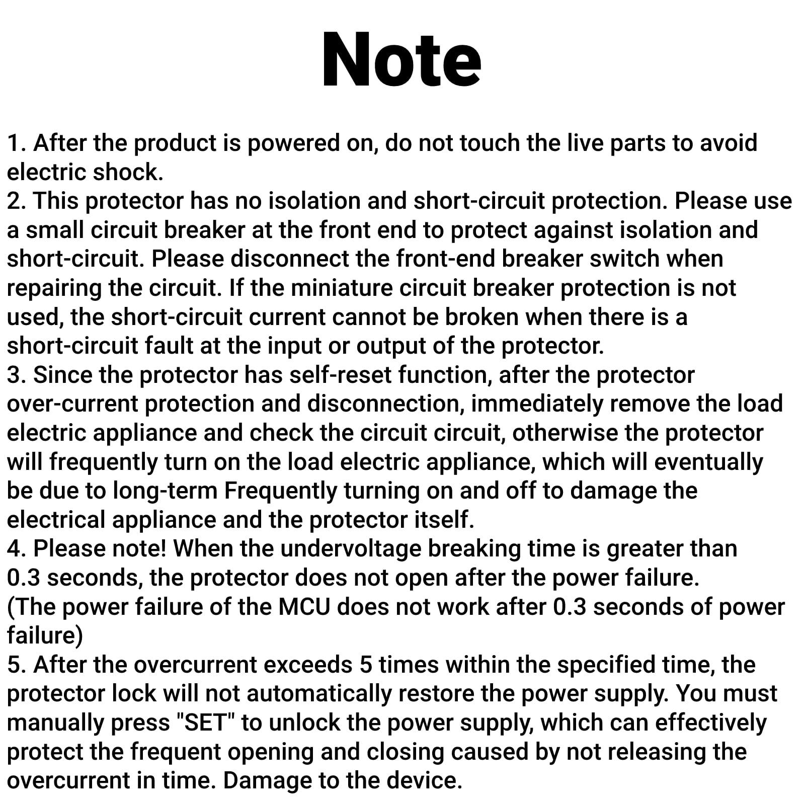 LiebeWH Single Phase Voltage Protector, Adjustable Over and Under Voltage Current Protector 230VAC Current Protector for Appliances(63A)