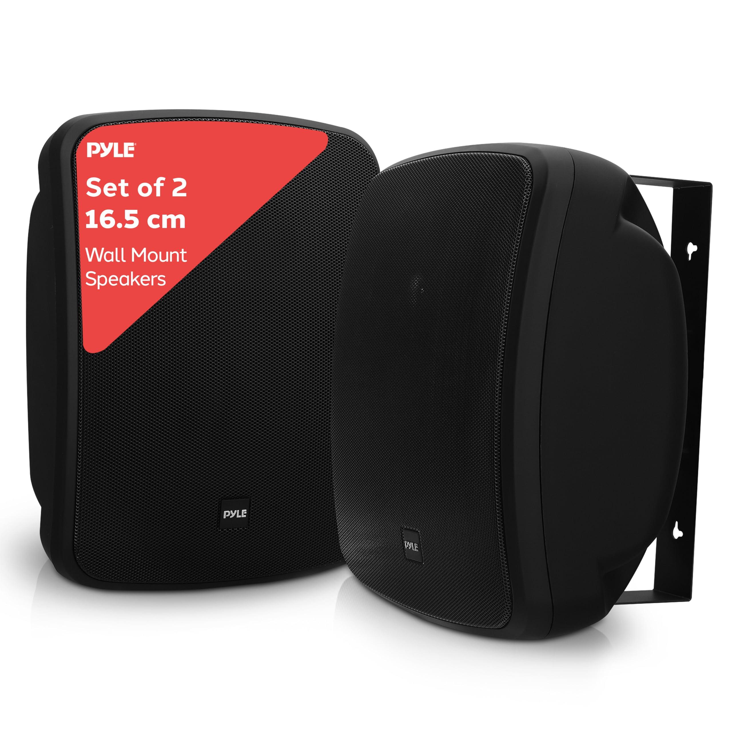 Pyle Pyle Outdoor Waterproof Wireless Bluetooth Speaker - 6.5 Inch Pair 2-Way Weatherproof Wall/Ceiling Mounted Dual Speakers w/Heavy Duty Grill, Universal Mount, Patio, Indoor Use PDWR64BTB (Black)