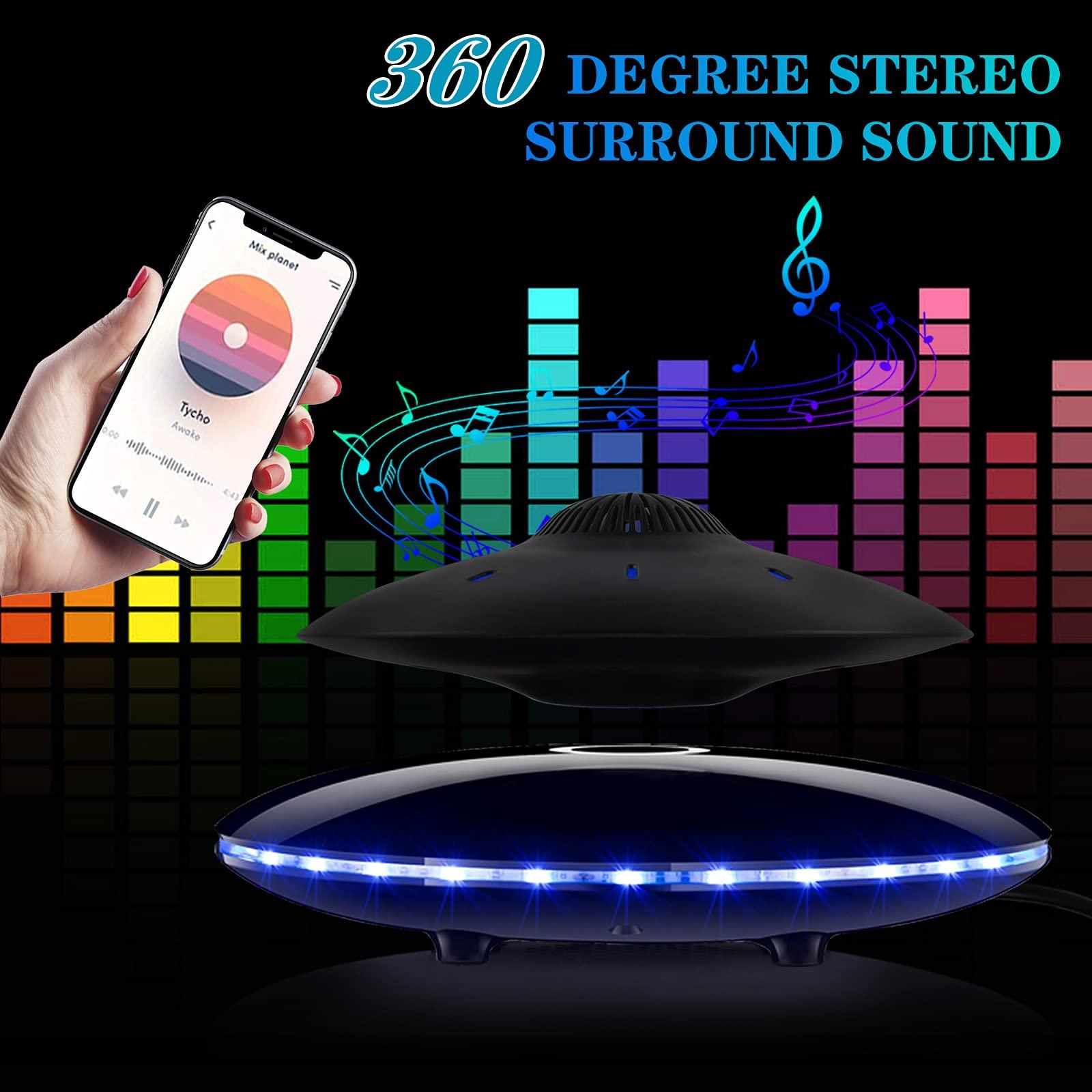 RUIXINDA RUIXINDA Magnetic Levitating Bluetooth Speaker, Levitating UFO Speakers with LED Lights, 360 Degree Rotation,Wireless Floating Speakers for Home Office Decor Cool Tech Gadgets,Creative Gifts