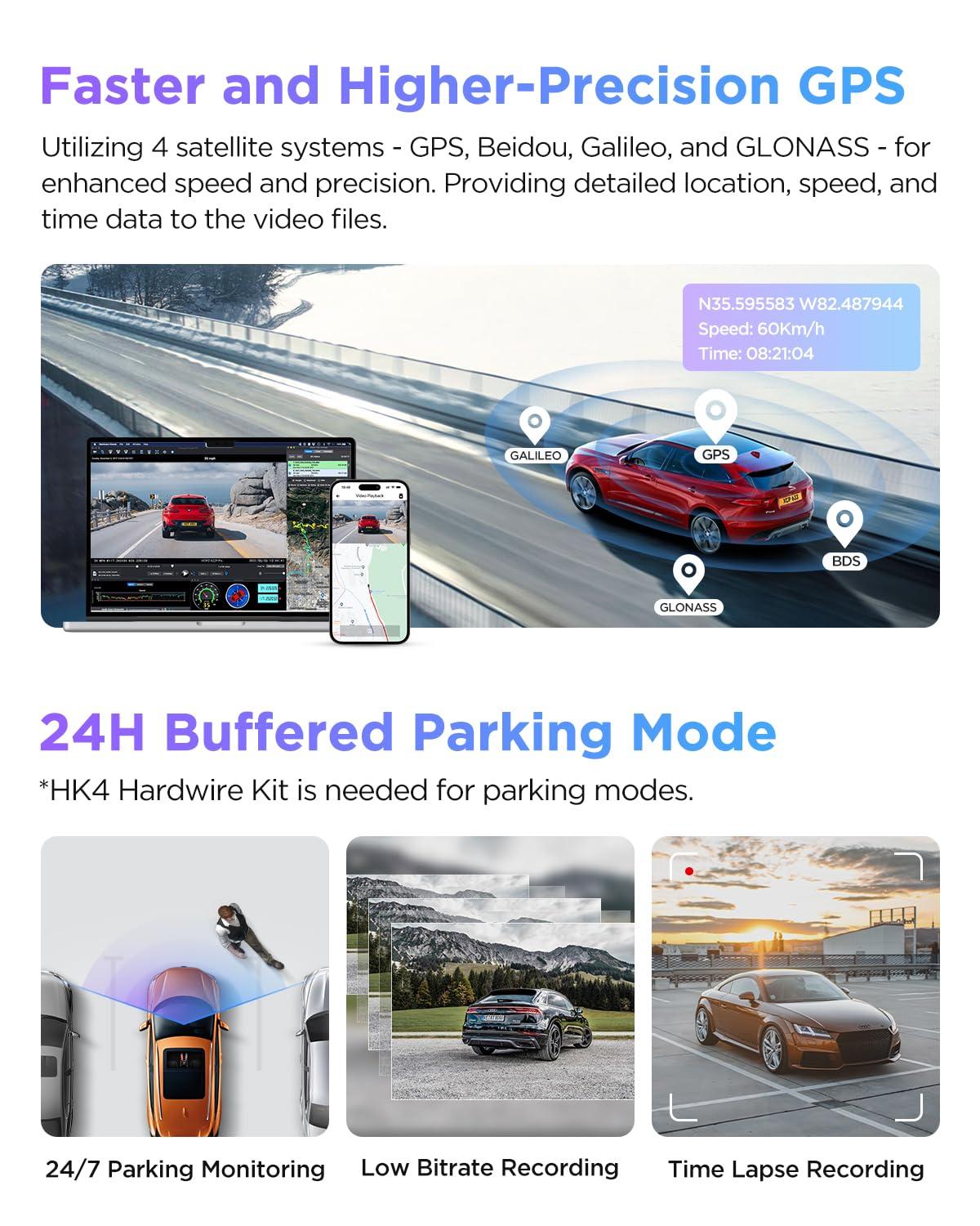 VIOFO Bundle: VIOFO A229 Pro 2CH + 256GB Card + Remote Control + Hardwire Kit with 8pcs Fuse Tap 4K HDR Dash Cam, Dual STARVIS 2 IMX678 IMX675, 4K+2K Front and Rear Car Camera, 2 Channel with HDR