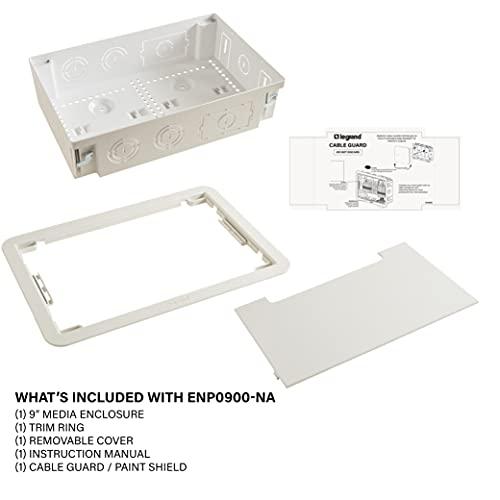 On-Q Legrand - OnQ Cable Management, Structured Media Enclosure, in-Wall Enclosure, TV Home Theater Box, Recessed Storage Box, Dual Purpose, 9 Inches, white (ENP0900-NA)