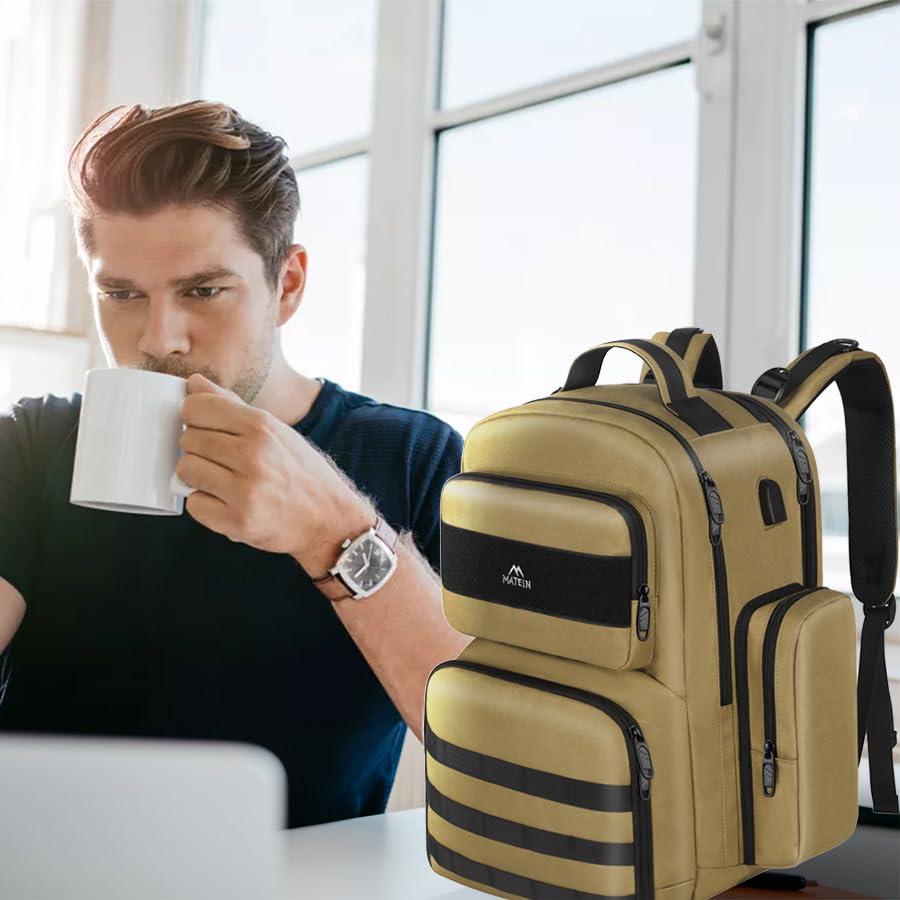 MATEIN MATEIN Lunch Backpack for Men, 15.6 Inch Travel Laptop Backpack Insulated Cooler Bag Lunch box Rucksack with USB Charging Port, Extra Large Water Resistant College Work Computer Daypack Gifts for Men