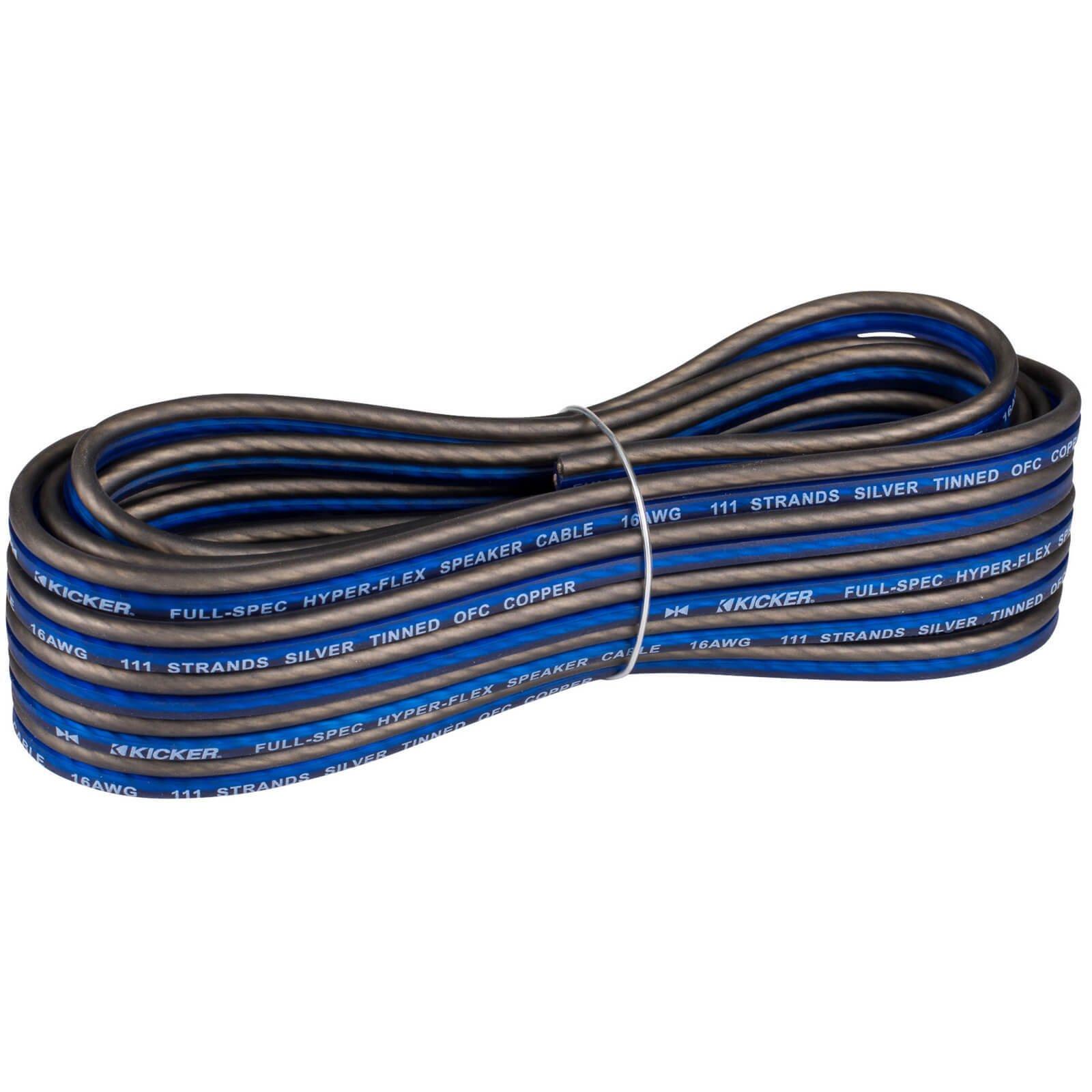 KICKER Kicker All-Weather Marine Gauge Style Bluetooth USB Stereo Receiver Bundle Combo with 2 Pair (Qty 4) 6.5" 2-Way 195W Max Coaxial Marine Speakers w/Charcoal Grilles, 50-Ft 16-Gauge Wire, 22" Antenna