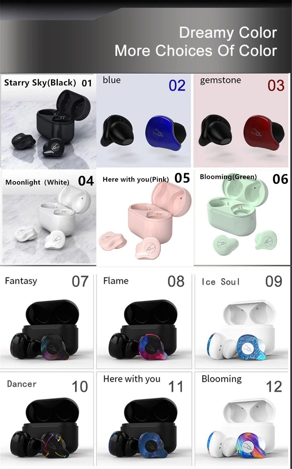 Tuanzi Sabbat X12 PRO 3D Clear Sound True Wireless Earbuds Blutooth 5.0 TWS Stereo Earphones A week's Endurance with Built-in Mic and Charging Case for iPhone Samsung iPad Android (12 Blooming)