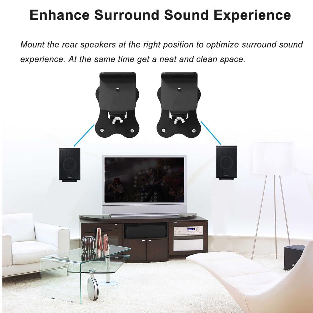 EUGOOCX EUGOOCX Metal Wall Mount Bracket for Samsung HW-Q990C/HW-Q990B/HW-Q990D/HW-Q930 Surround Rear Speakers, Home Theater Surround Sound System Wallmount Accessories (1pc Black)