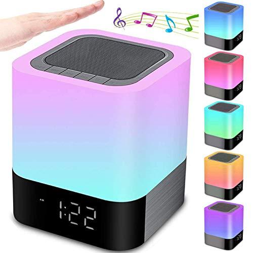 Gallstep Gallstep Night Lights Bluetooth Speaker, Alarm Clock Bluetooth Speaker Touch Sensor Bedside Lamp Dimmable Multi-Color Changing Bedside Lamp, MP3 Player, Wireless Speaker with Lights