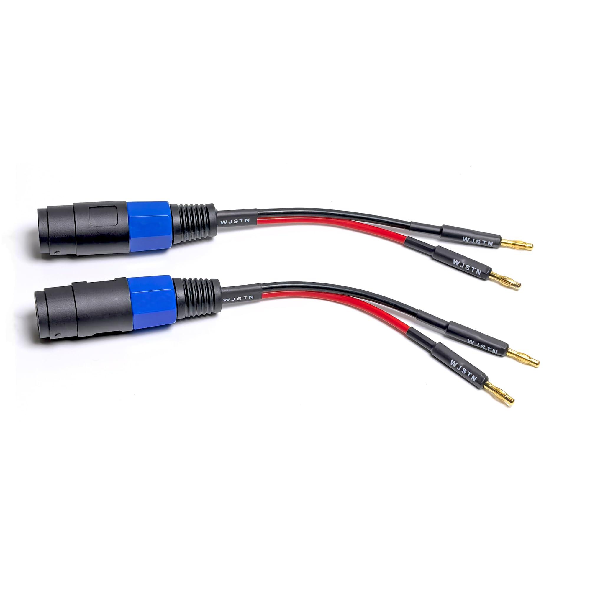 WJSTN WJSTN Banana Plugs to speakon Speaker Adapter Cablespeakon to Banana Plug Cable 12awg 6in/2 Pack