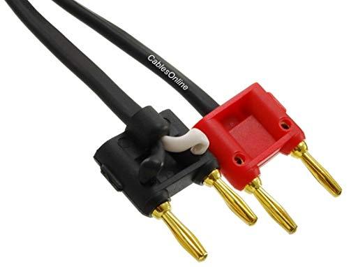 CABLESONLINE.COM ATLANTIC COMPUTERTECH CablesOnline, 6ft 12AWG 4-Pole Neutrik SpeakOn to 2-Dual Banana Preminum Speaker Cable, XR-K9206