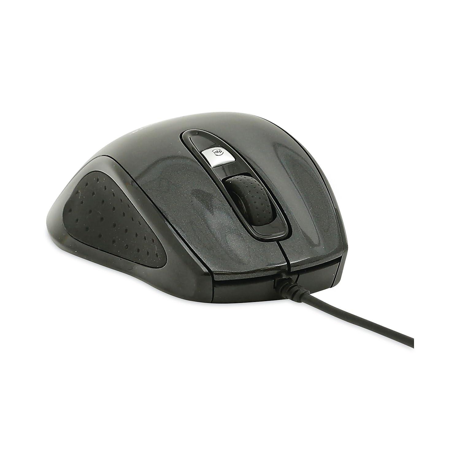Innovera Innovera IVR61014 USB 2.0 Right Hand Use Full-Size Wired Optical Mouse - Black