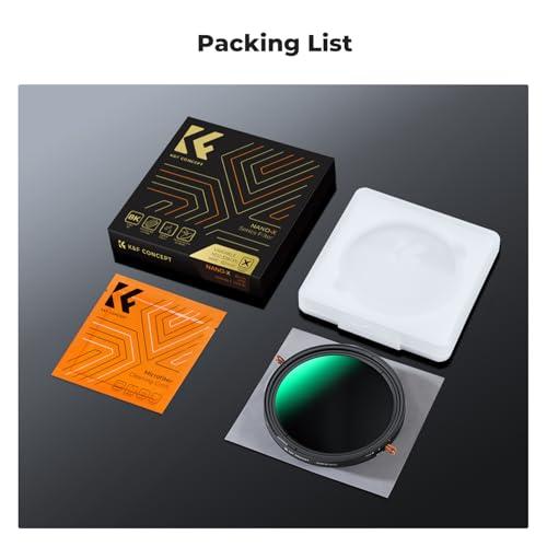 K&F Concept K&F Concept 49mm Variable Fader ND2-ND32 ND Filter and CPL Circular Polarizing Filter 2 in 1 for Camera Lens No X Spot Waterproof Scratch Resistant (Nano-X Series)
