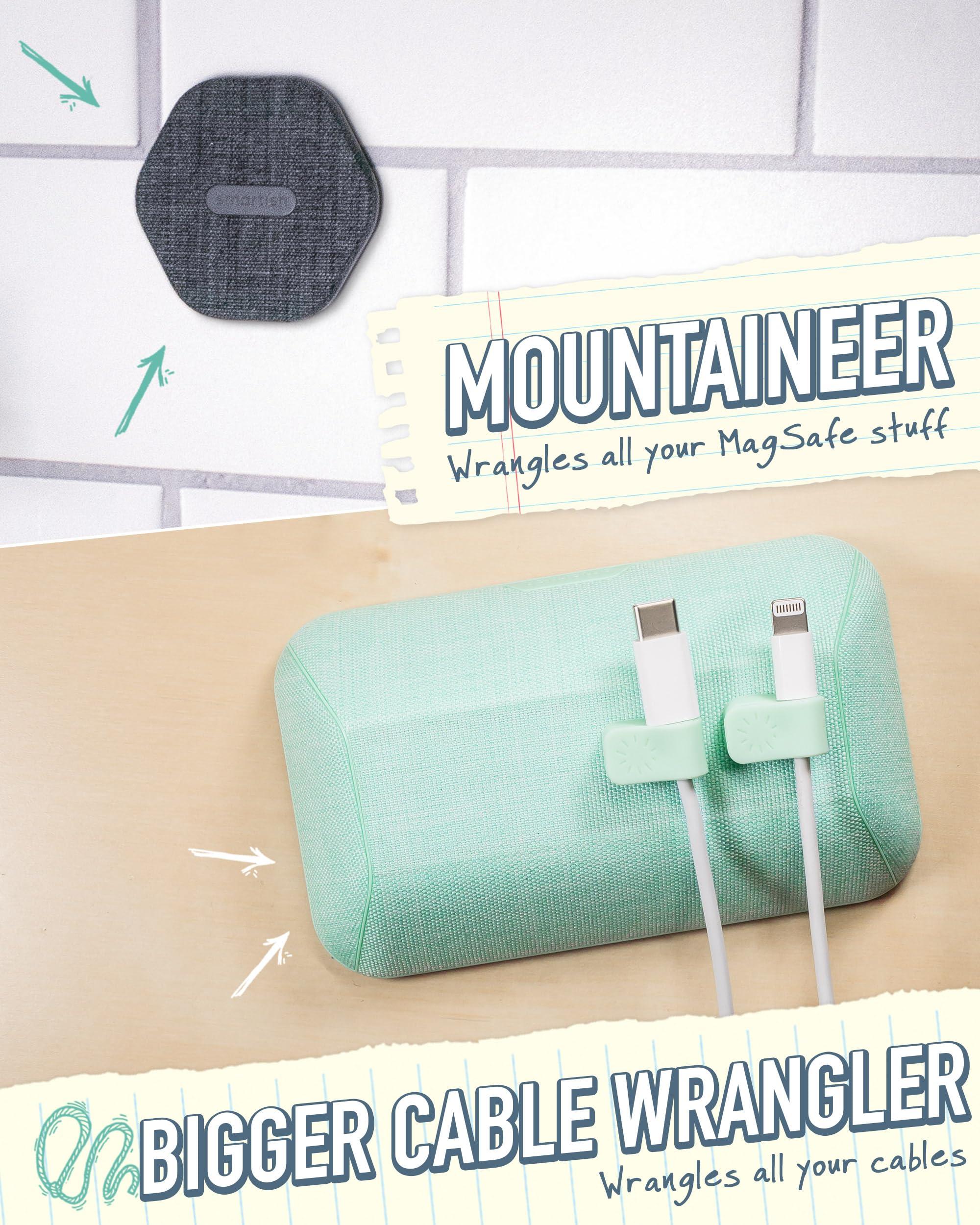 Smartish Smartish Bigger Cable Wrangler + Mountaineer MagSafe Wall Mount Bundle - Stick on Adhesive Phone Holder with Extra Strength Magnet for Apple MagSafe Accessories - Teal me More