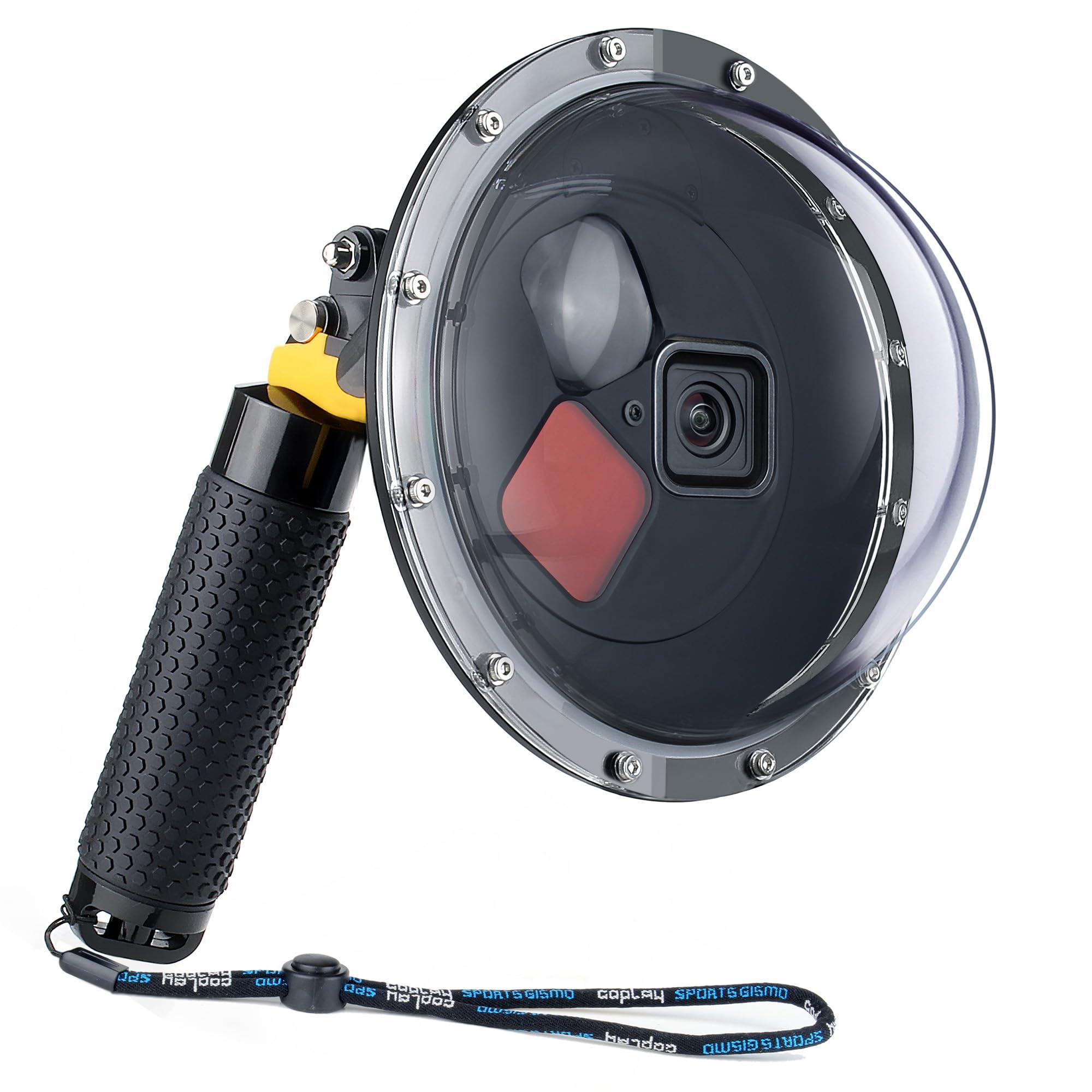 YALLSAME YALLSAME Waterproof Dome Port for GoPro Hero 13 12 11 10 9 Black with Built-in Switchable Filters, Floating Hand Grip, Trigger, Dive Snorkeling Underwater Dome Housing for GoPro 9 10 11 12 13 Black