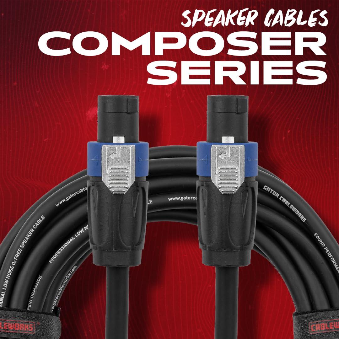 Gator Cableworks By Gator Cases Composer Series Deluxe 50 Foot Twist Lock Connector to Twist Lock Connector Speaker Cable; (GCWC-SPK-50-2TL)