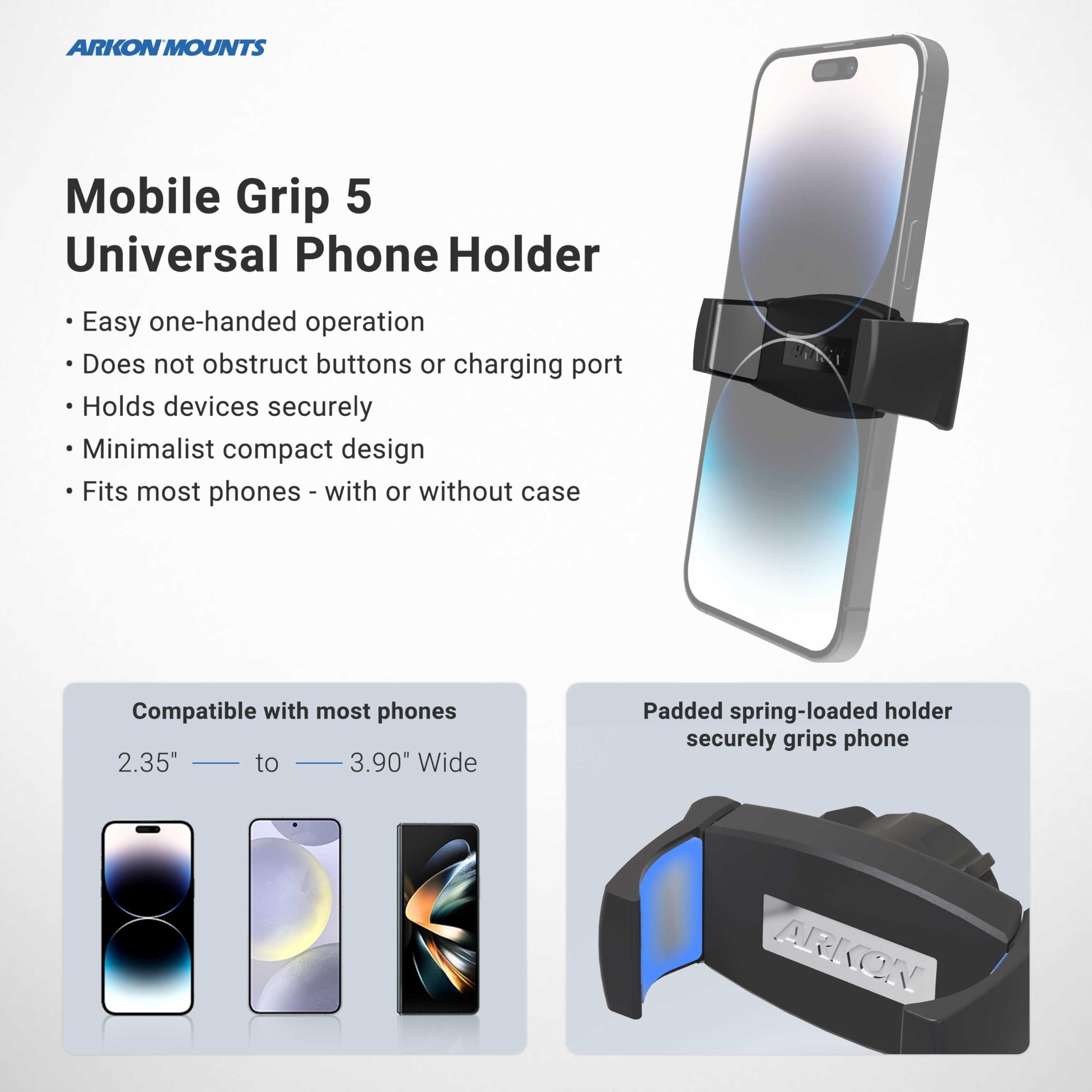 ARKON ARKON Mounts Mobile Grip 5 Robust Phone Mount Holder for iPhone 12 11 XS XR Galaxy Note 20 10 S20 S10
