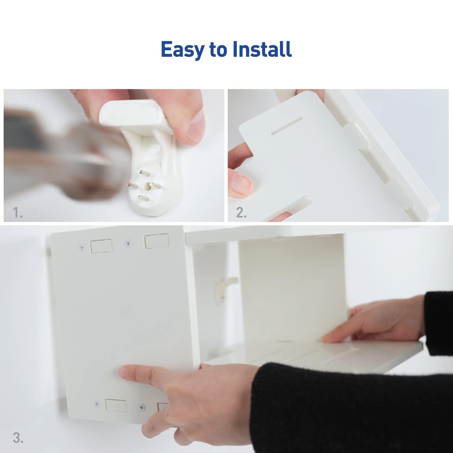 AREAJD AREAJD Projector Shelf for Wall, Floating Projector Wall Mount, Game Shelf for Xbox one S/X Series S, Holder Stand Accessories White