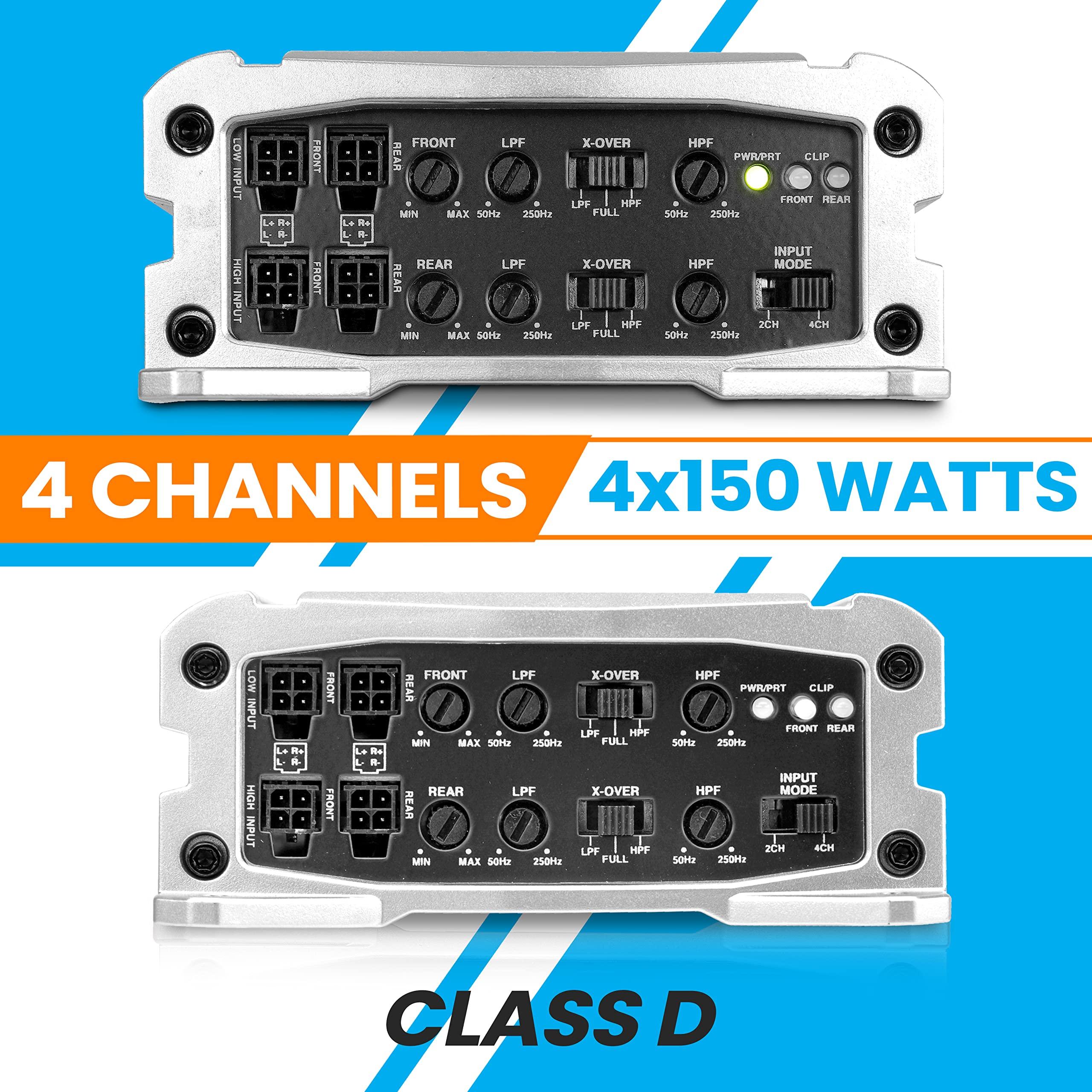 Pyle Pyle 4-Channel Weather-Resistant Audio Amplifier System - 1200W Max Bridged, 800W Max Stereo Designed For ATV, UTV, 4X4, Jeep, Motorcycle and Marine, and any other Weather Resistant Application